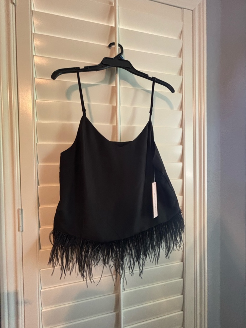Aqua feathered top NWT